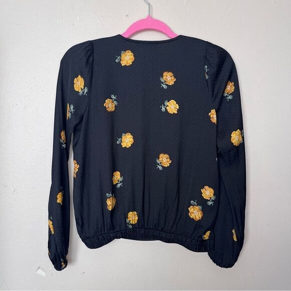 Madewell Floral Bubble-Sleeve Wrap Top XXS - Picture 9 of 9